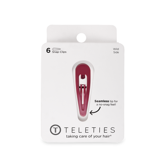 TELETIES - Burgundy Wild Side Snap Clips (6Ct)