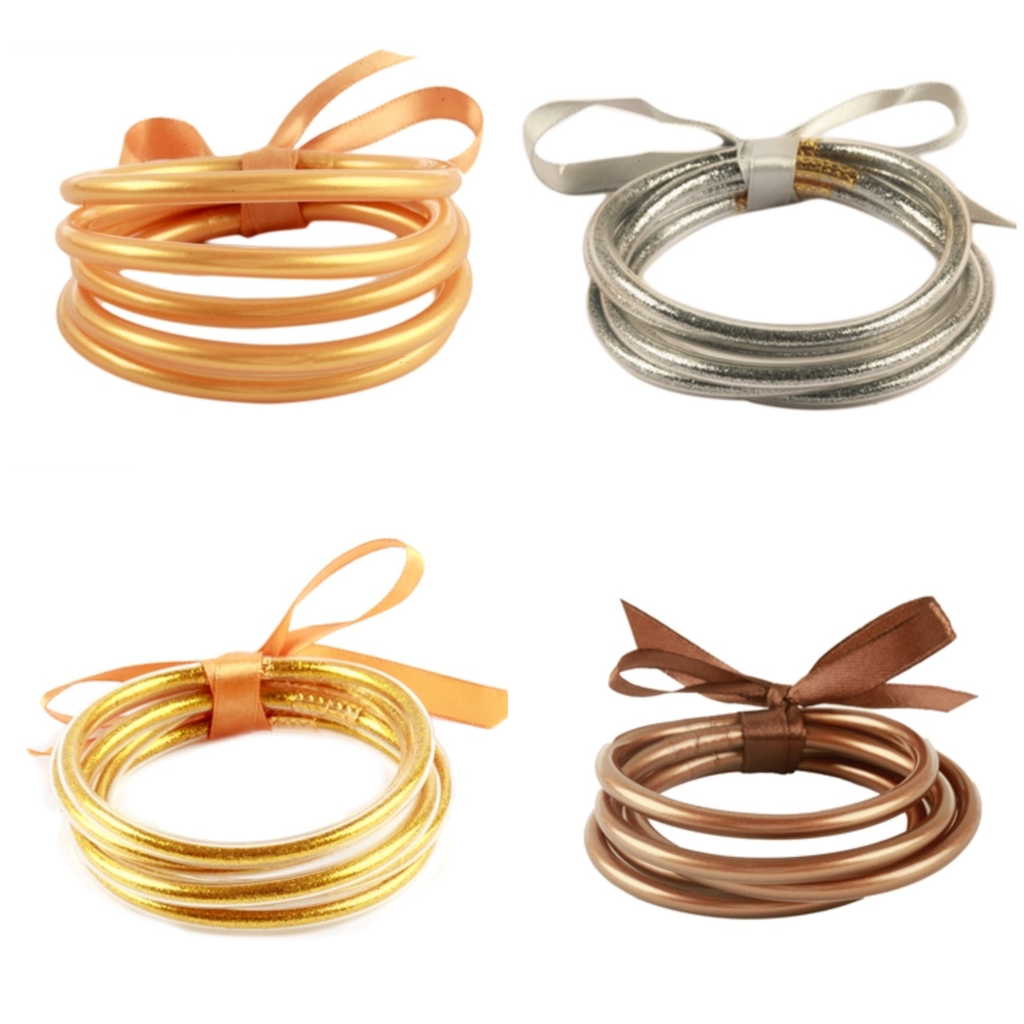 Jelly Bangle Bracelet Set (4 Color Options)