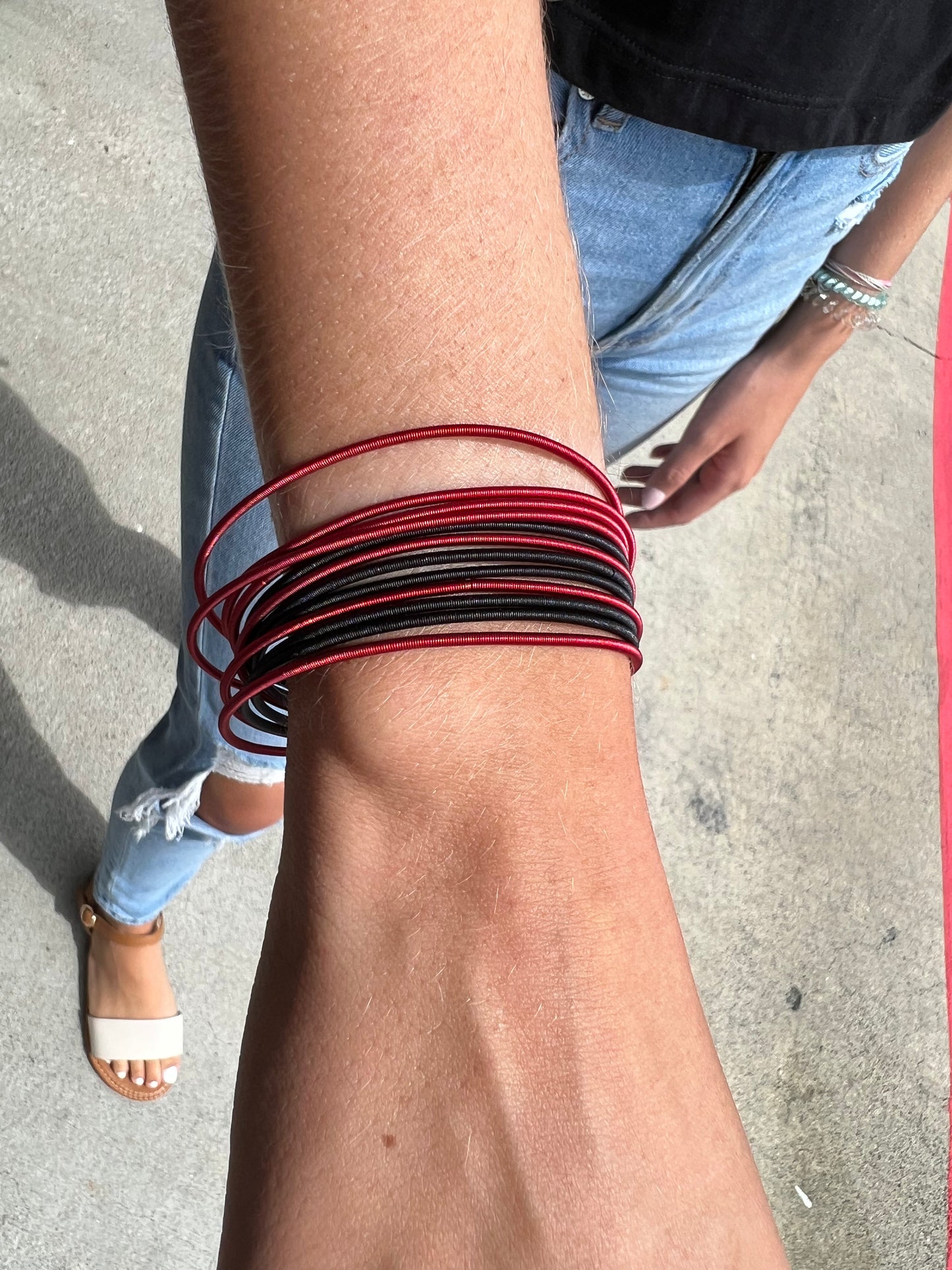 Red & Black Game Day Bangle Set