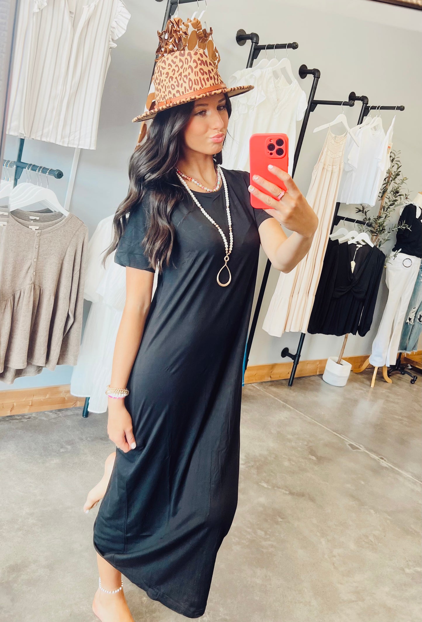 The Everyday Black Maxi Dress (S-XL)