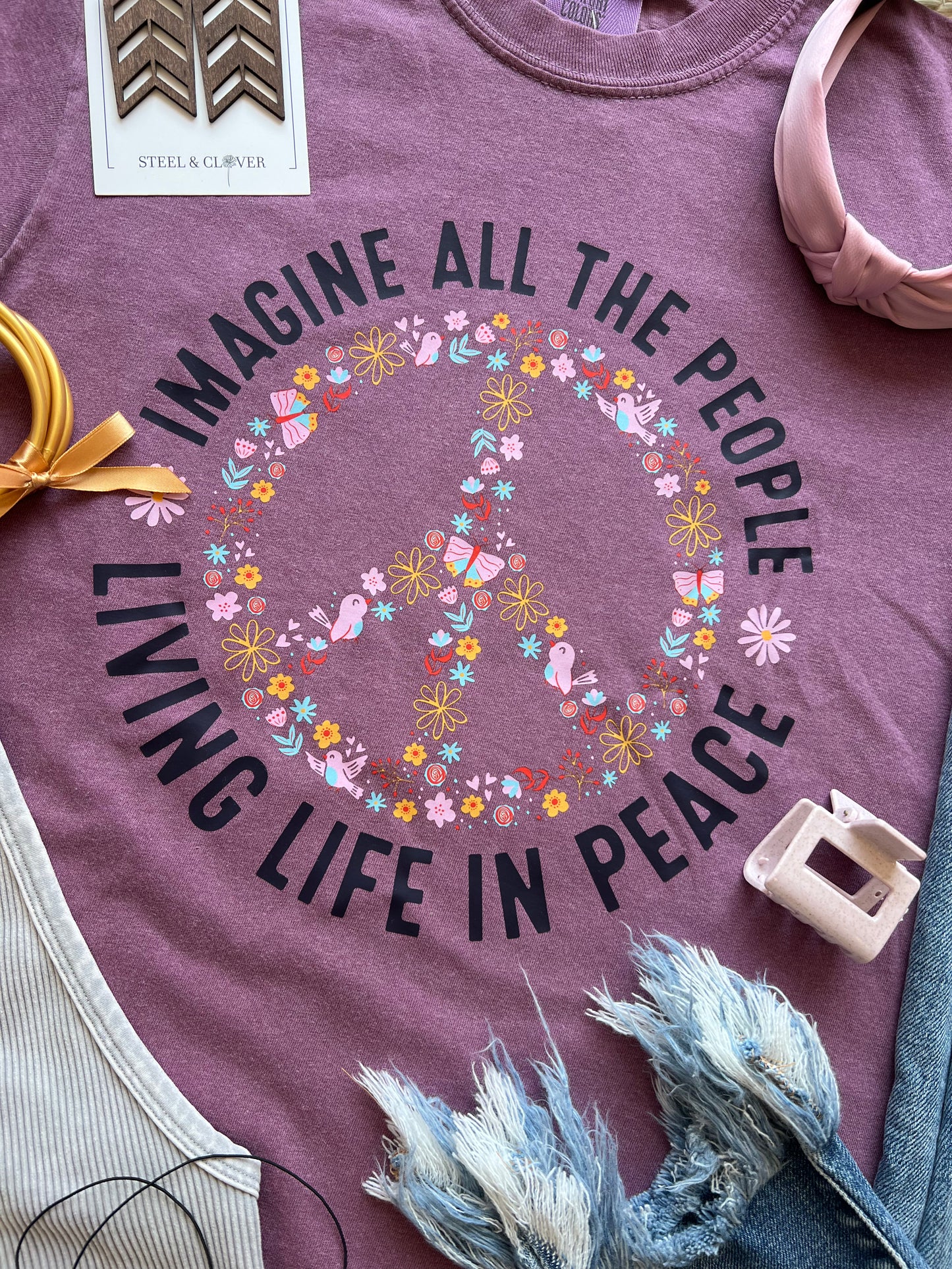 Imagine All The People Comfort Colors Graphic Tee