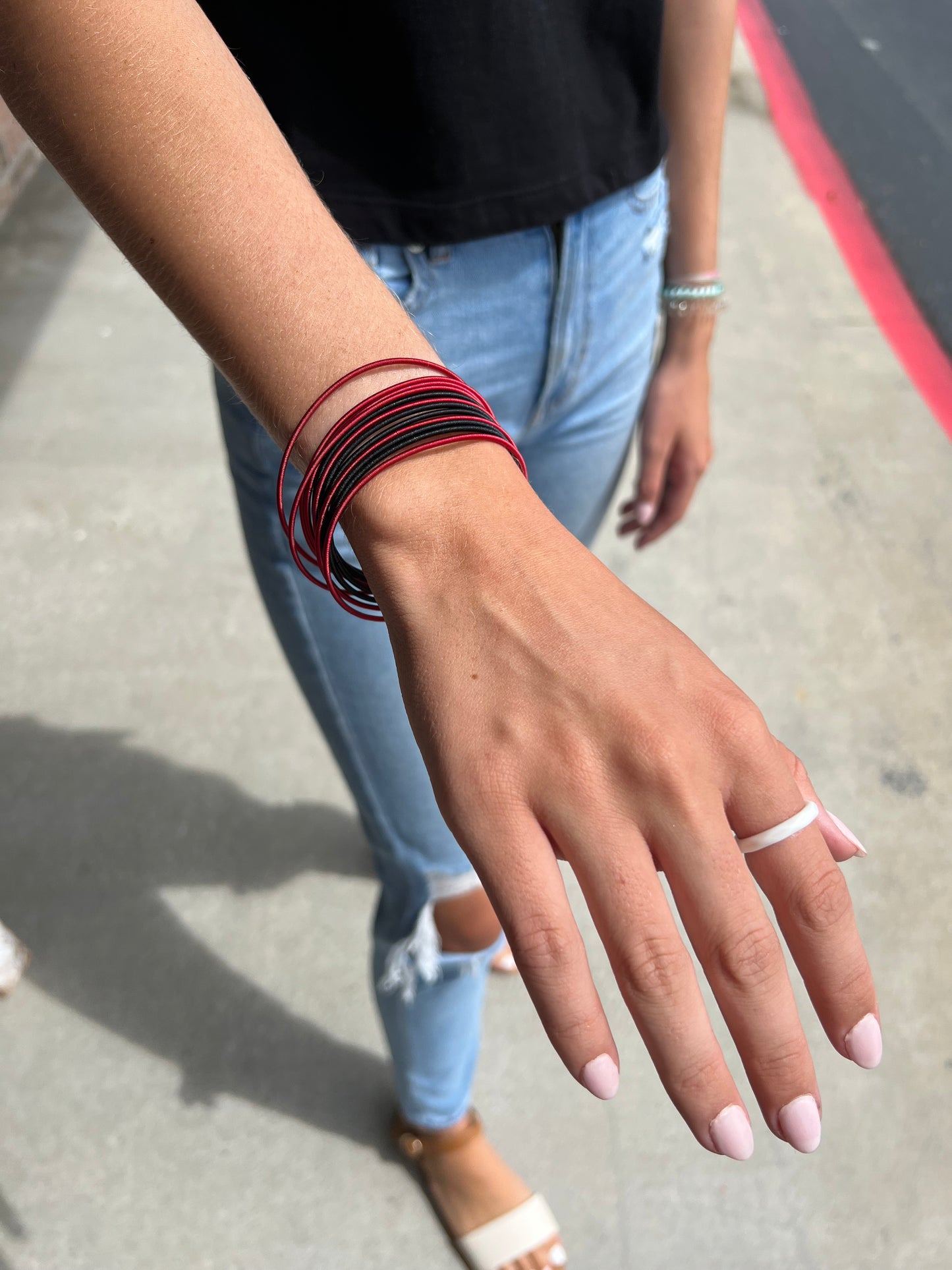 Red & Black Game Day Bangle Set