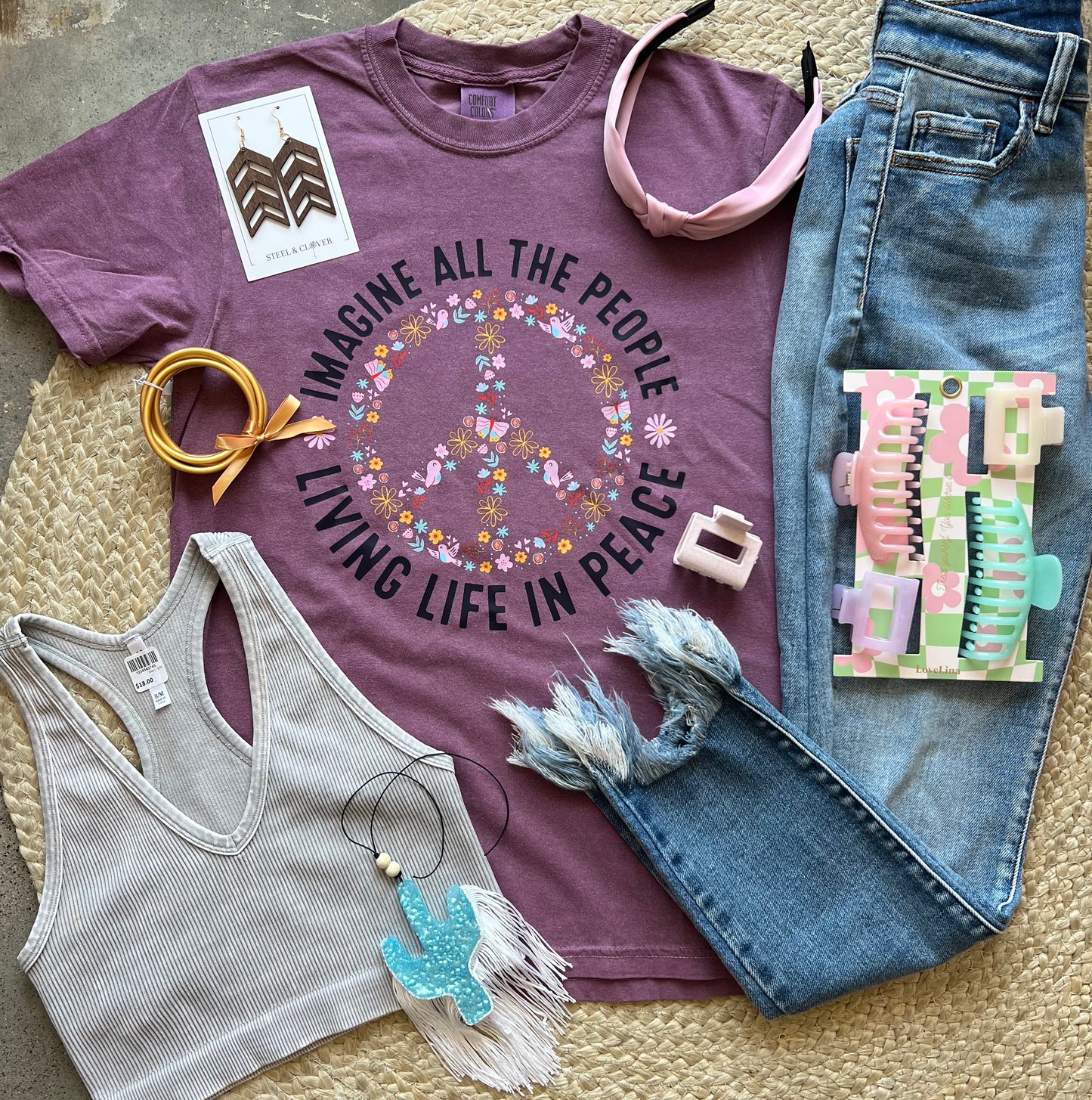 Imagine All The People Comfort Colors Graphic Tee