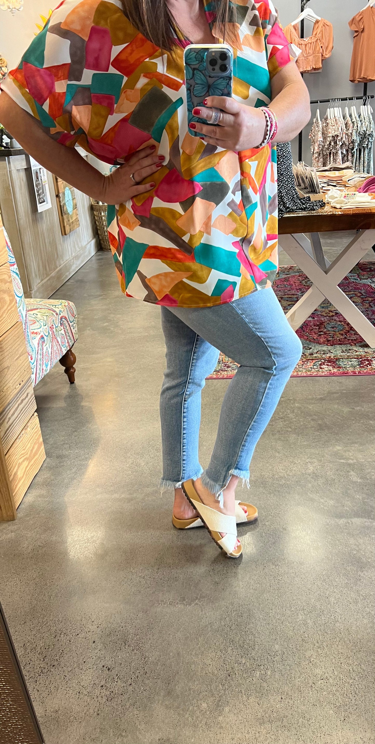 Cello Cropped Fringe Light Washed Jeans (PLUS)