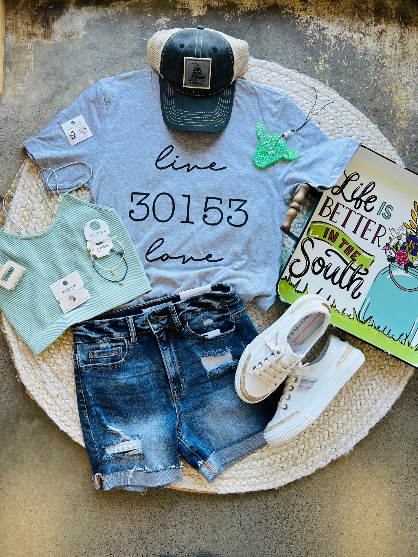 SALE! Rockmart, GA Locals-30153 Live Love Graphic Tee (S-XXL)