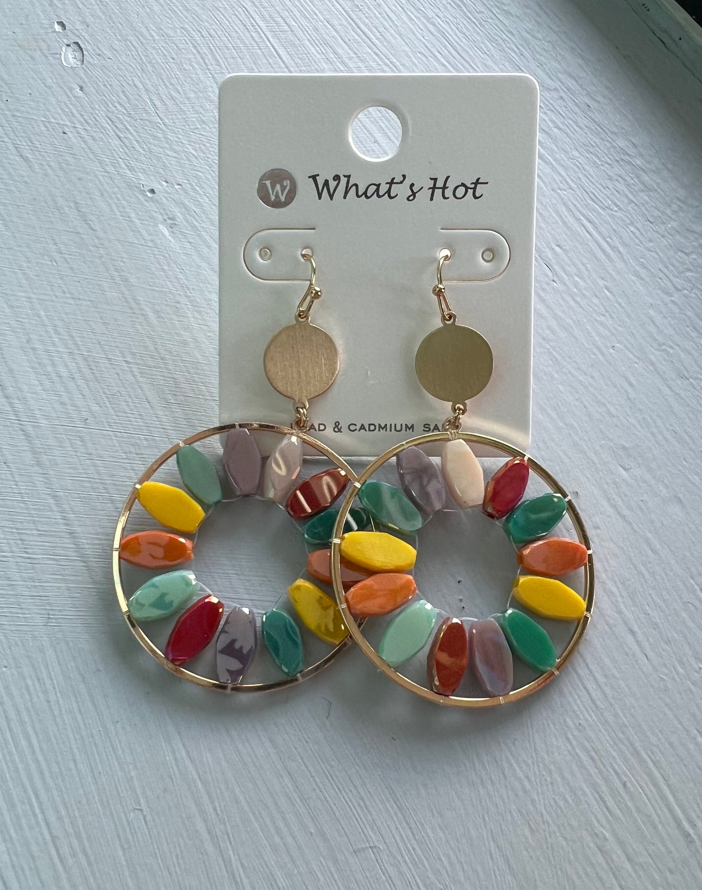 Crystal Flower Circle Earrings (3 Color Options)