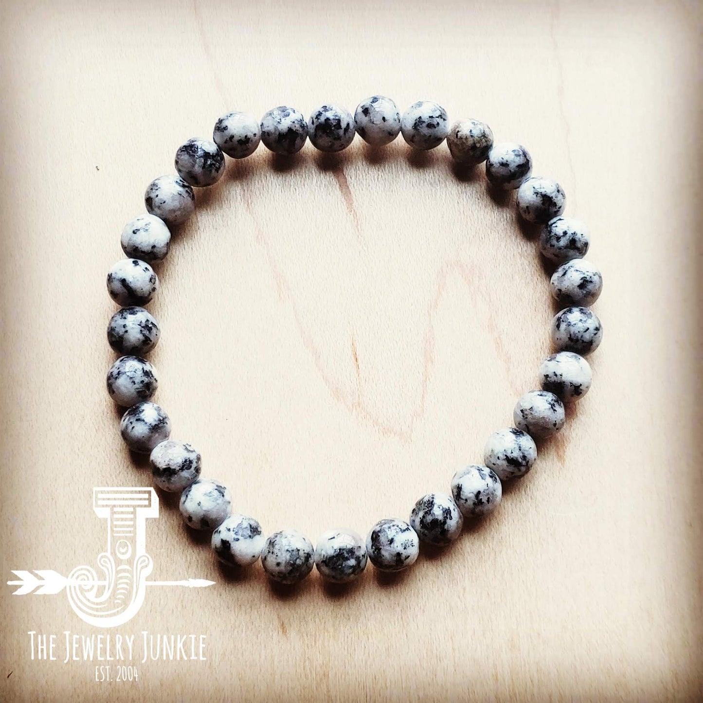 The Jewelry Junkie - Bracelet Bar-Light Gray Sesame Jasper Beads