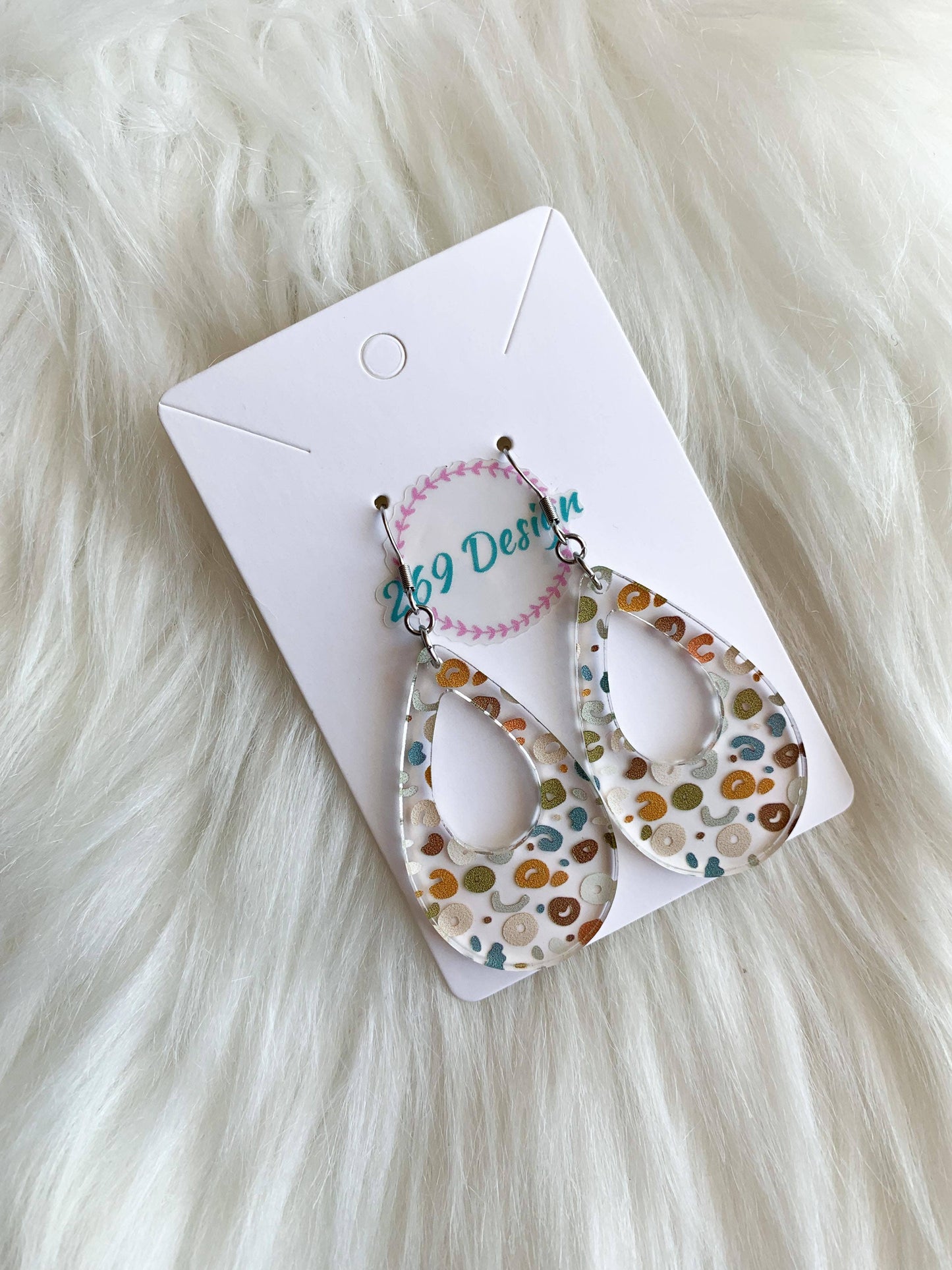 Funky Leopard Teardrop Earrings