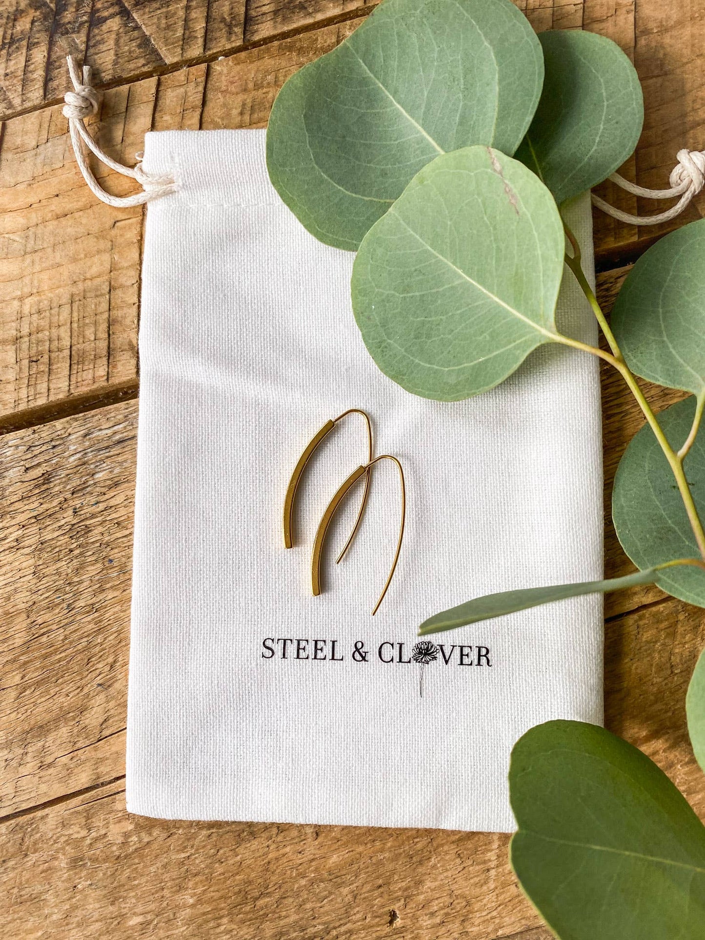 Steel & Clover - La Glace Minimalist Hook Earring