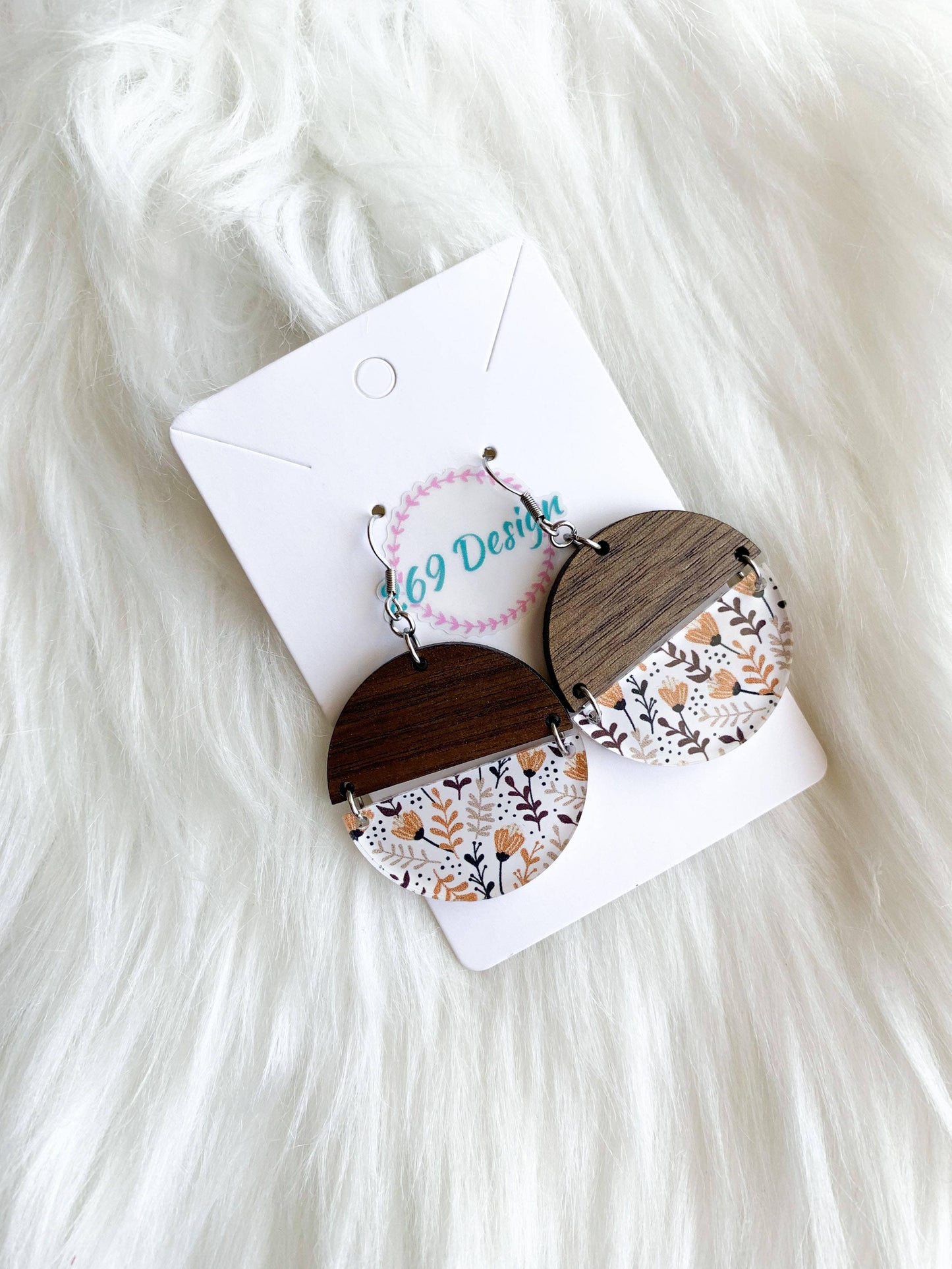 Fall Floral Circle Earrings