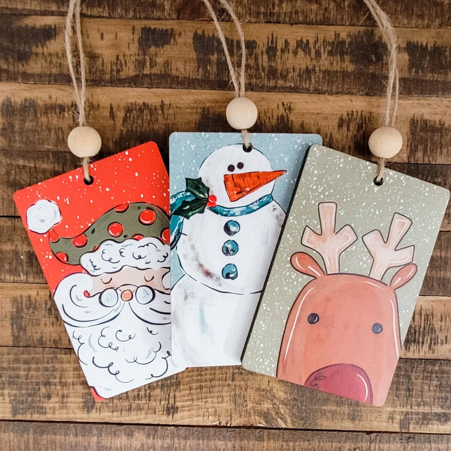 Christmas Wood Ornament (Santa, Rudolph, Snowman)