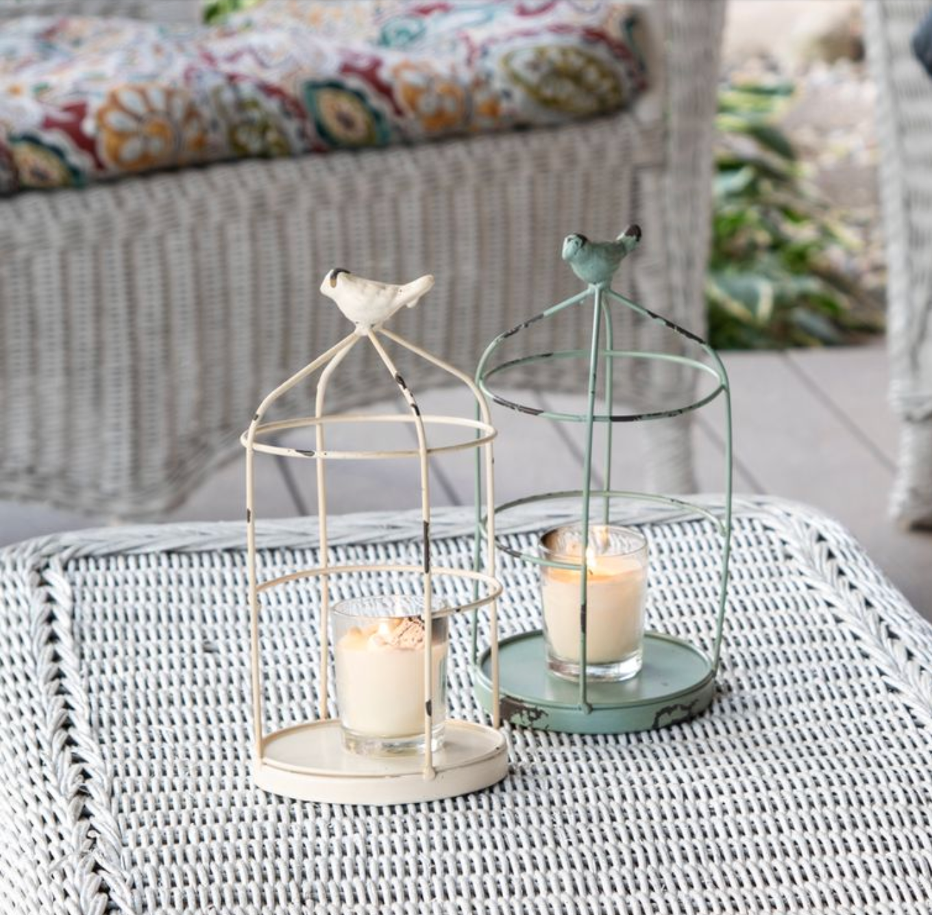 Candle Holders With Bird (2 Colors)