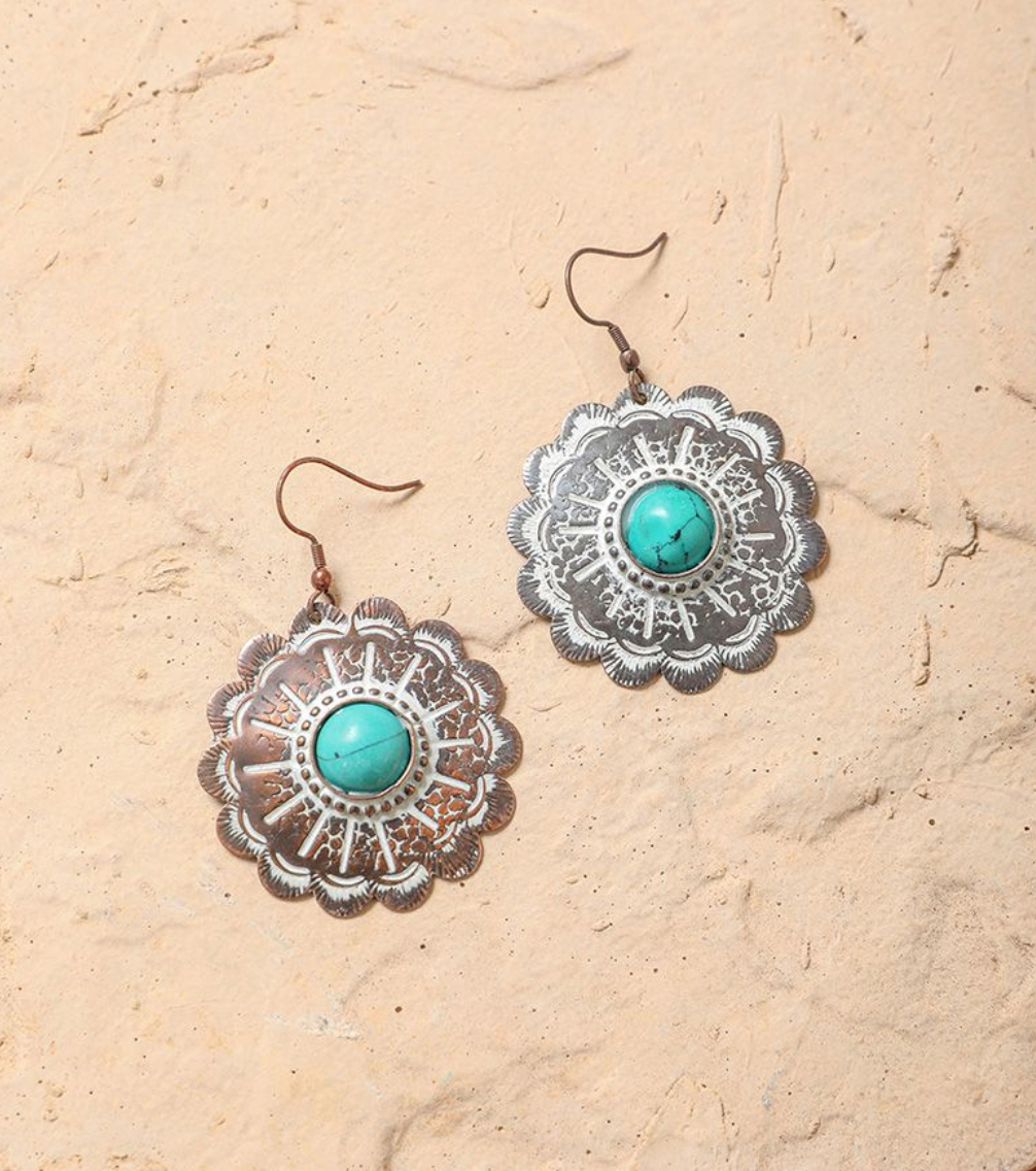 Turquoise Flower Earrings