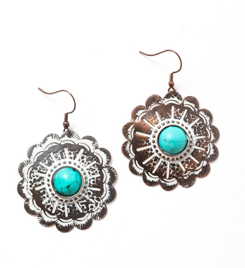 Turquoise Flower Earrings