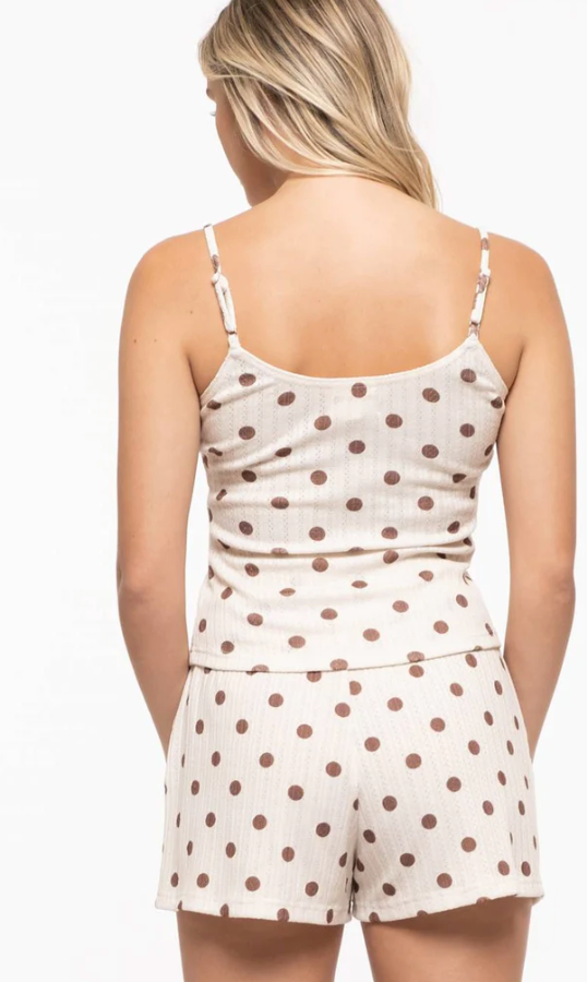 SALE! Polka Dot Camisole (Ivory or Olive)(S-L)