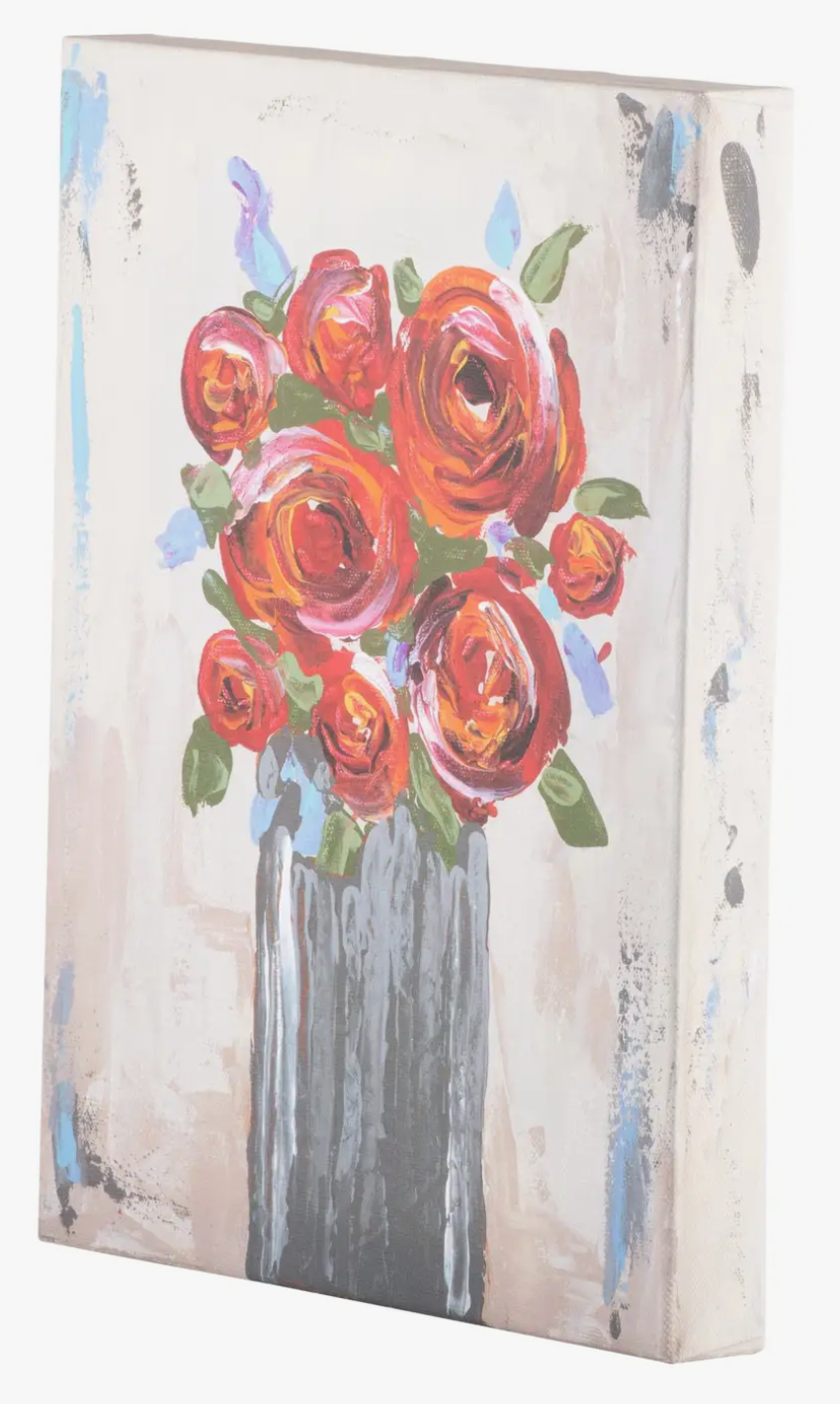 Glory Haus-Flowers Gray Vase Large Canvas