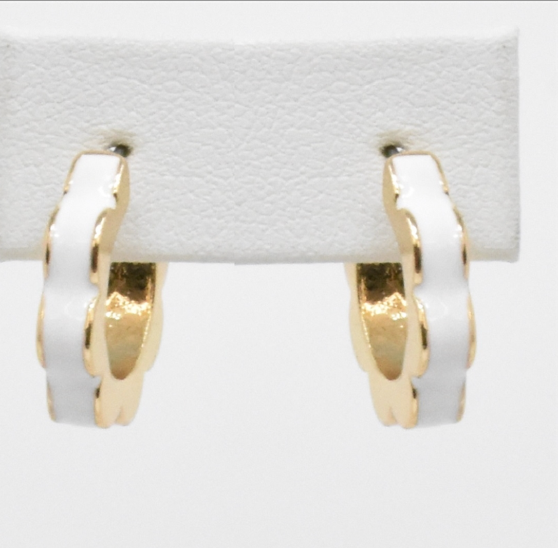 Flower Hoop Earrings (3 Colors)