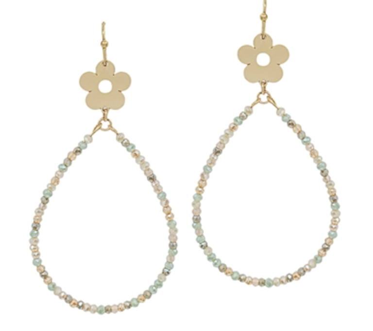 Flower Teardrop Earrings (2 Colors)