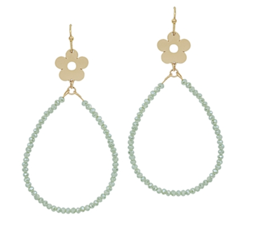 Flower Teardrop Earrings (2 Colors)