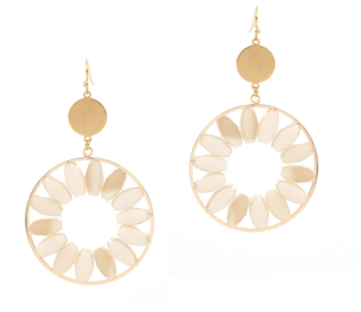 Crystal Flower Circle Earrings (3 Color Options)