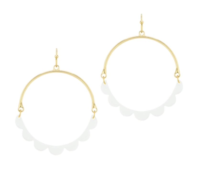 Gold Scalloped Hoop Earrings (3 Colors)