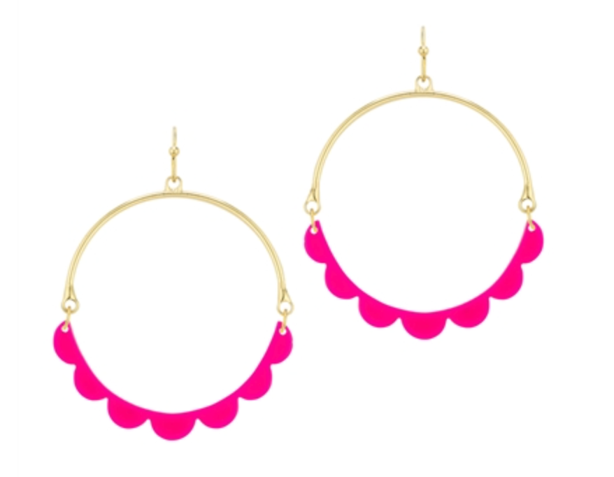 Gold Scalloped Hoop Earrings (3 Colors)