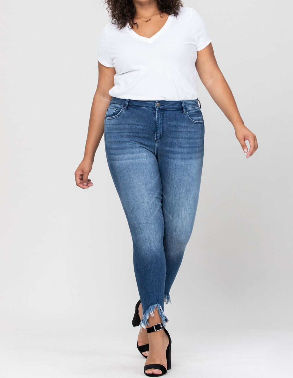 SALE! Cello Cropped Fringe Jeans (1-22)