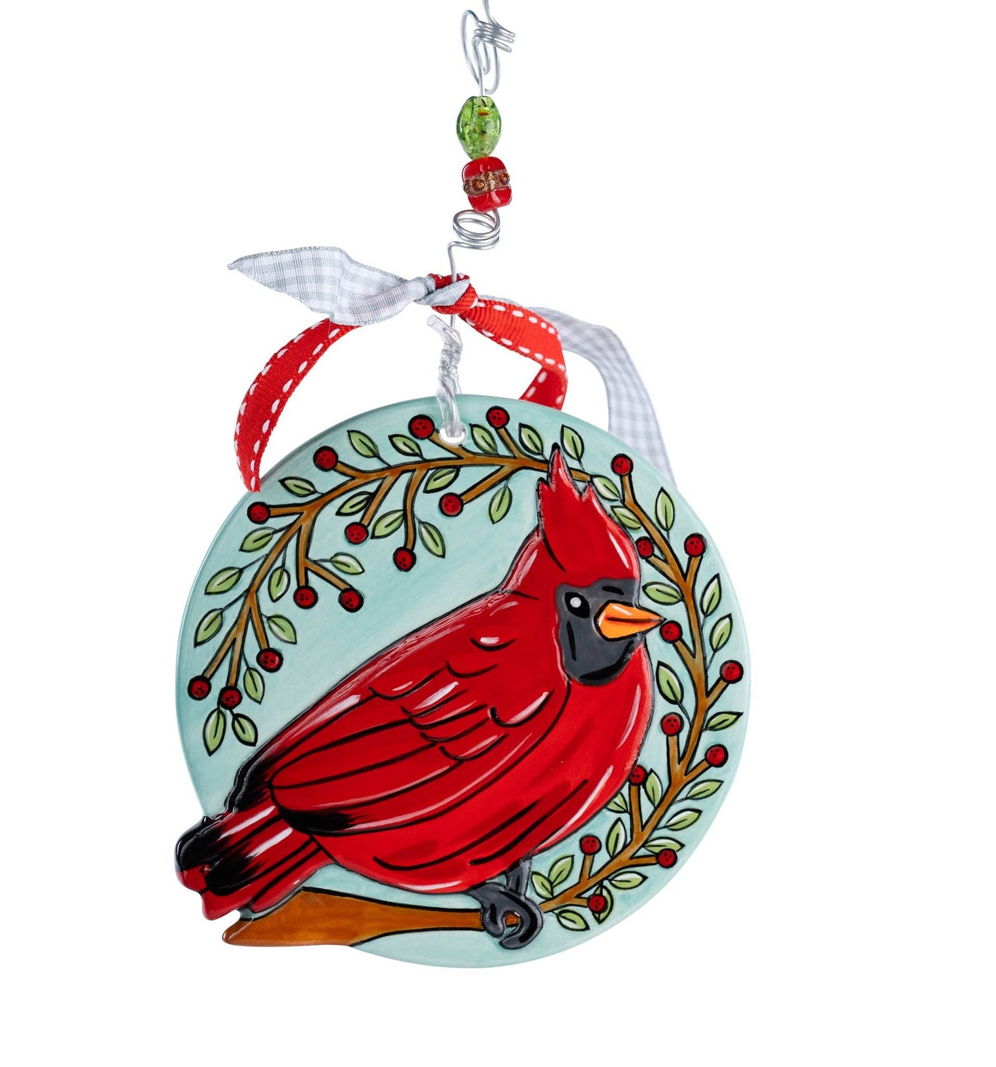 Glory Haus-Cardinal Wreath Flat Ornament