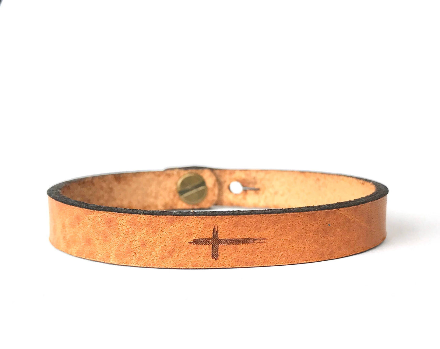Engraved Thin Leather Snap Bracelet (multiple options)
