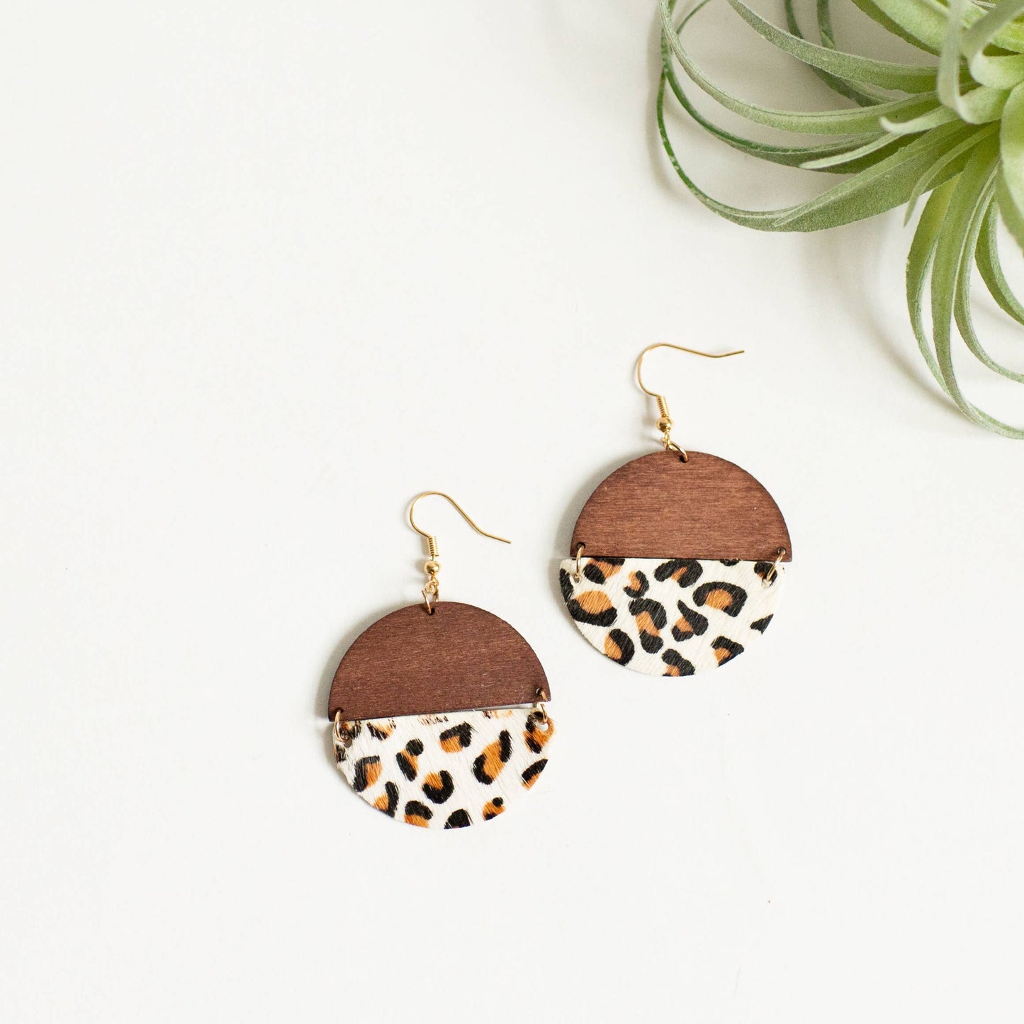 White Leopard Earrings