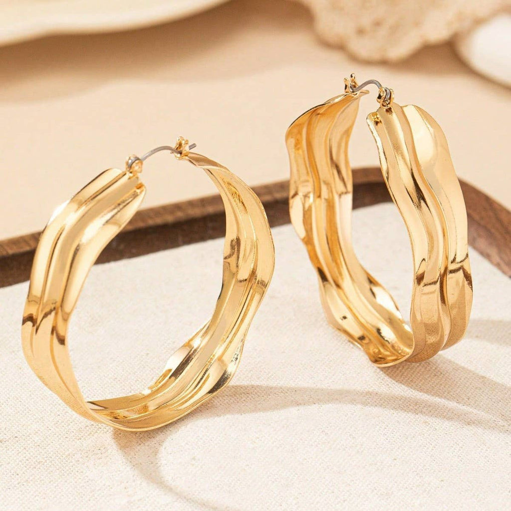 18K STAINLESS STEEL WATERPROOF TARNISH FREE HOOPS