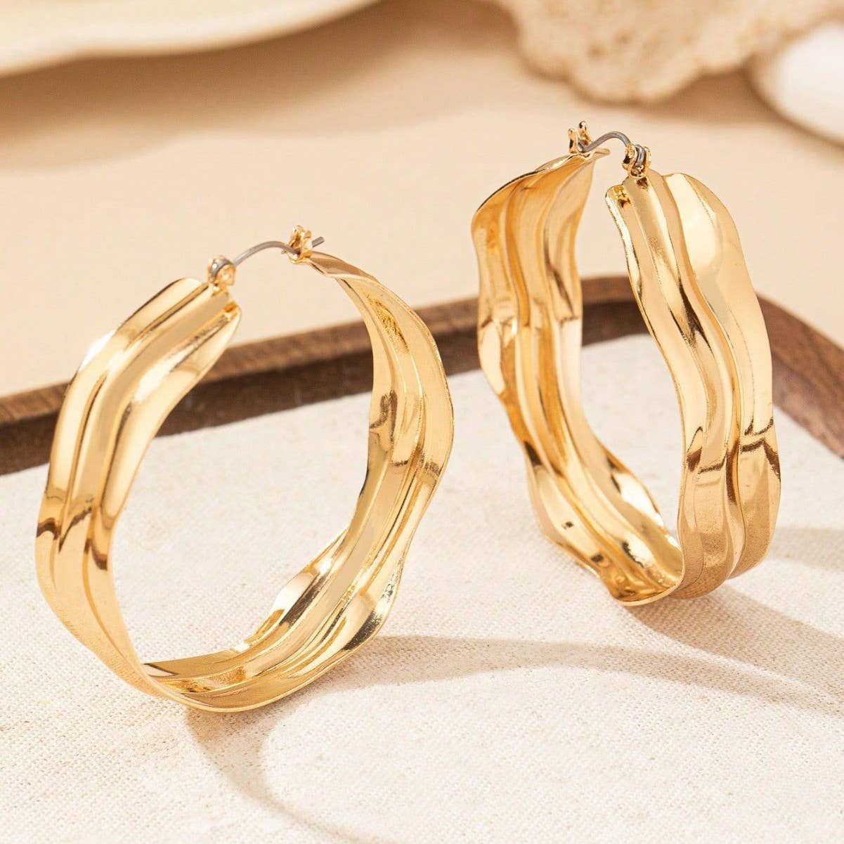 18K STAINLESS STEEL WATERPROOF TARNISH FREE HOOPS
