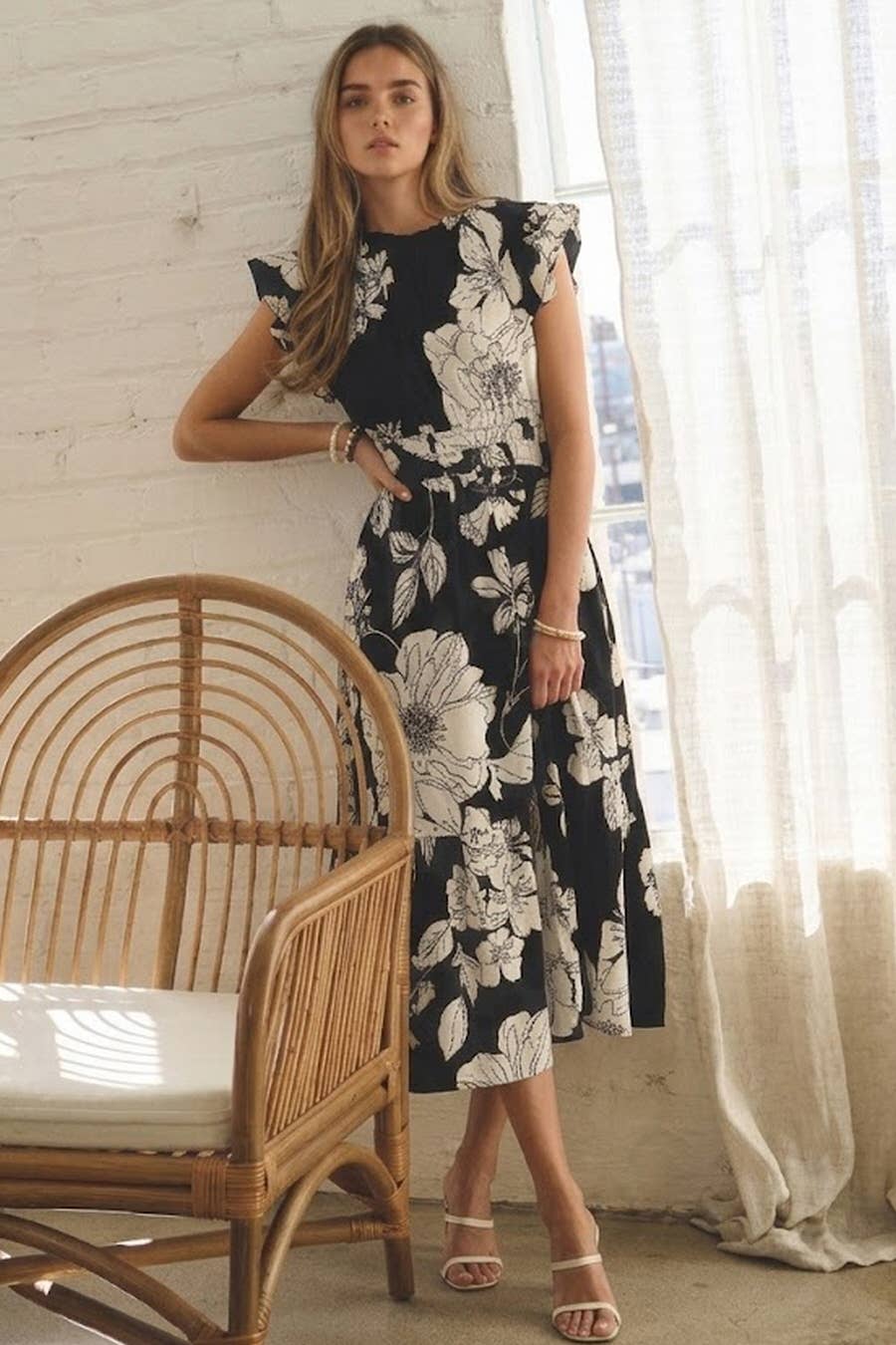 The Cynthia Flutter Sleeve Dress (S-L)