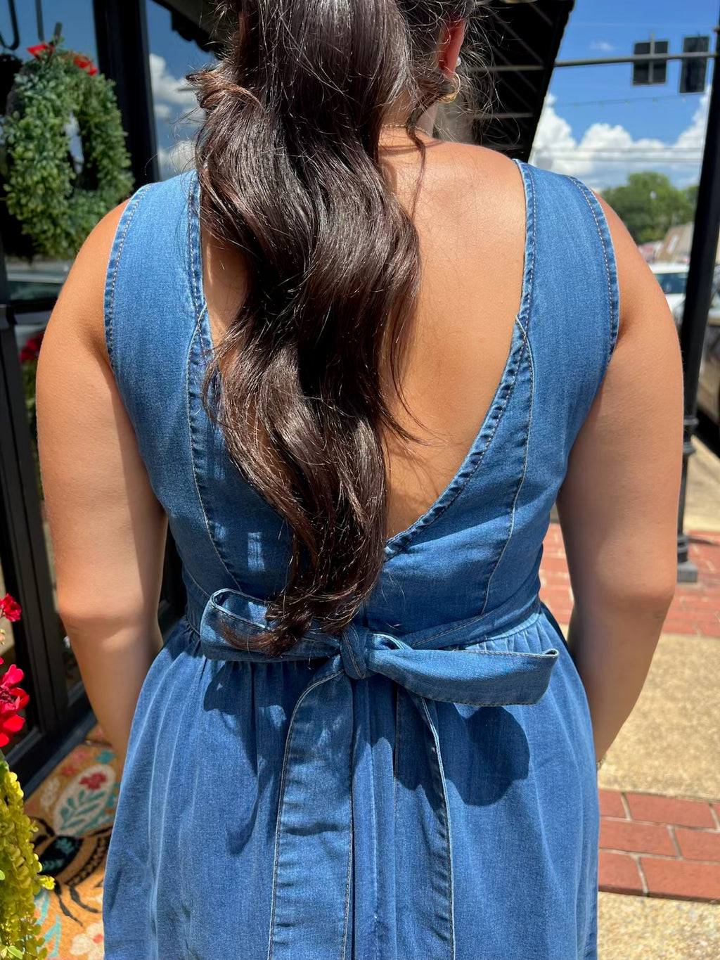 The Denim Bow Dress(S-XL)