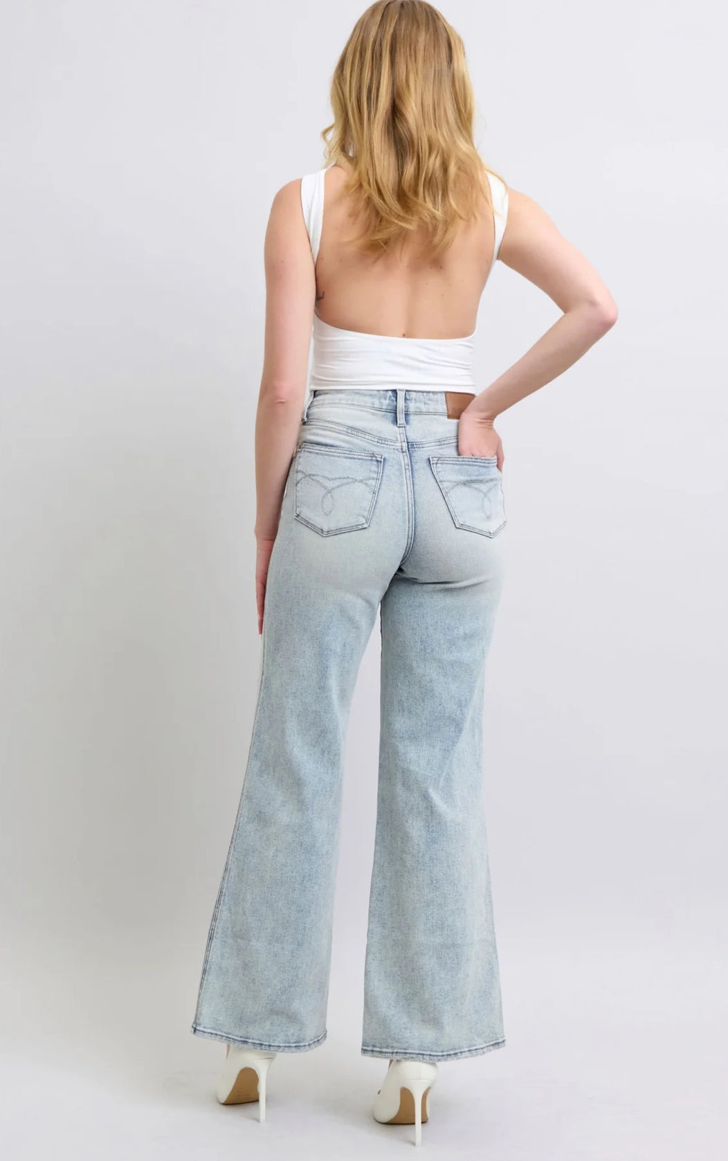 Judy Blue Retro Wide-High Waist Tummy Control Jeans (Sizes 0-15)