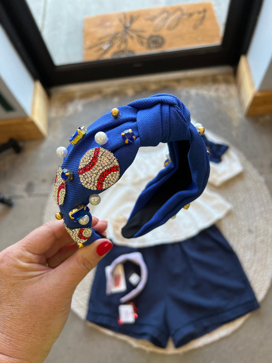 Baseball Headband (Blue or Black)