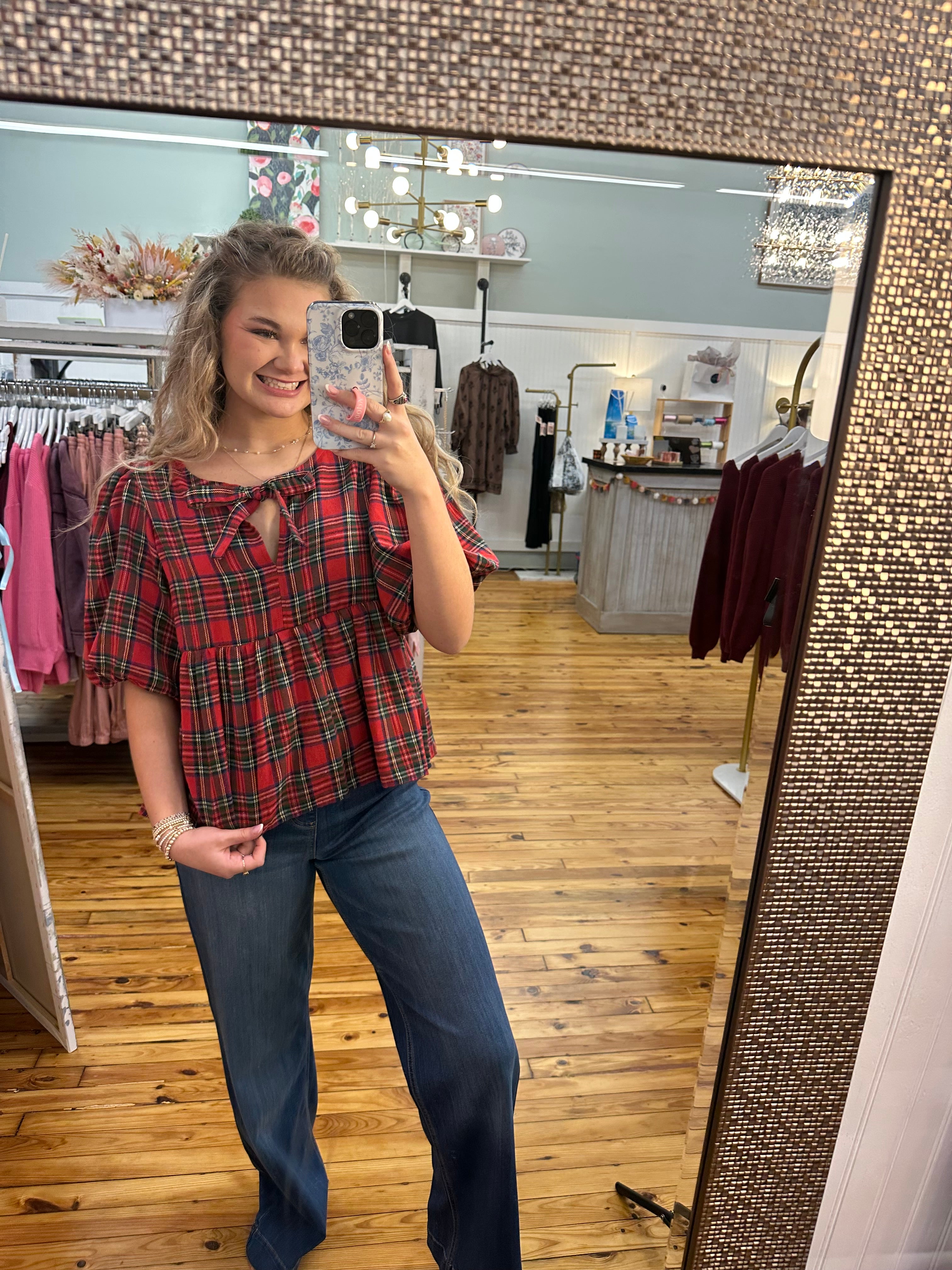 The Plaid Baby Doll Top (S-L)