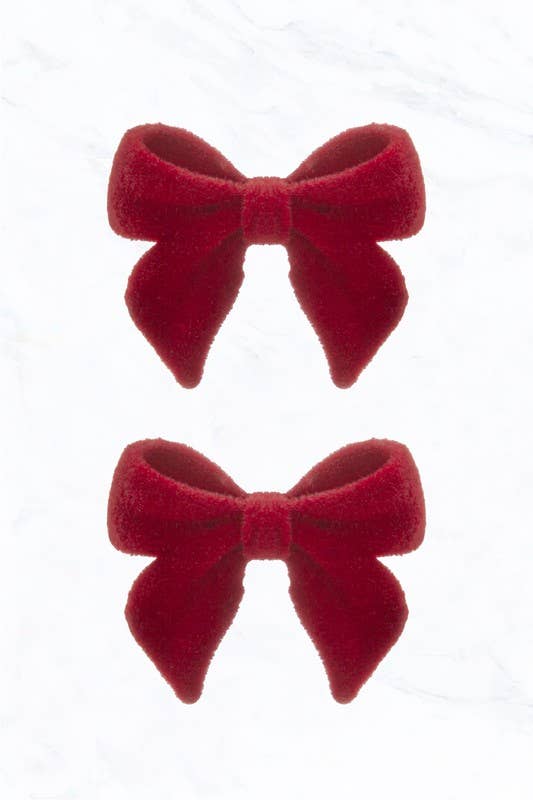 Red Velvet Bow Earrings