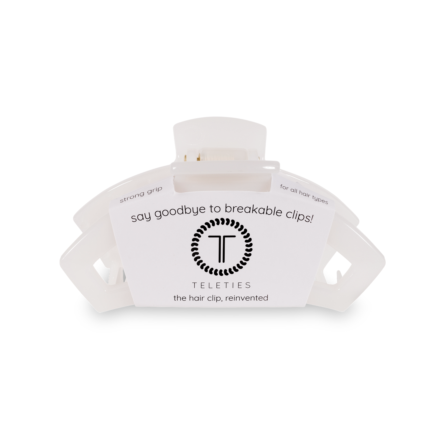 TELETIES - Open Hair Clip | Medium | Coconut White