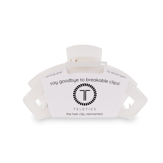 TELETIES - Open Hair Clip | Medium | Coconut White