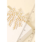 Pearl Bead Vine Leaf Earrings