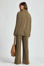 2-Piece Cowl Neck Ribbed Set