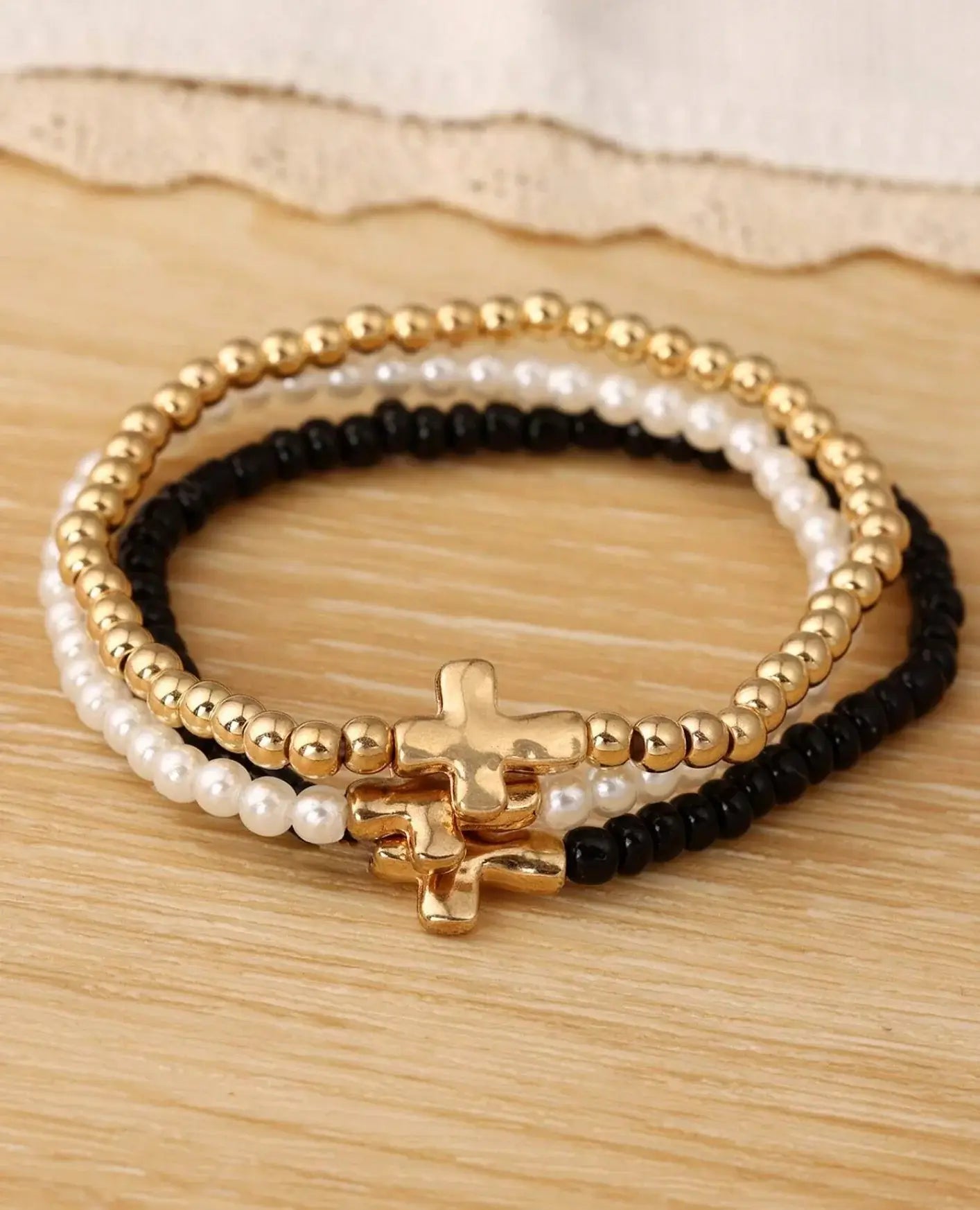 Cross Stretchy Bracelets Set