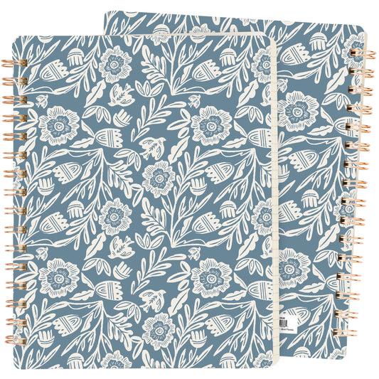 Blue Florals Spiral Notebook