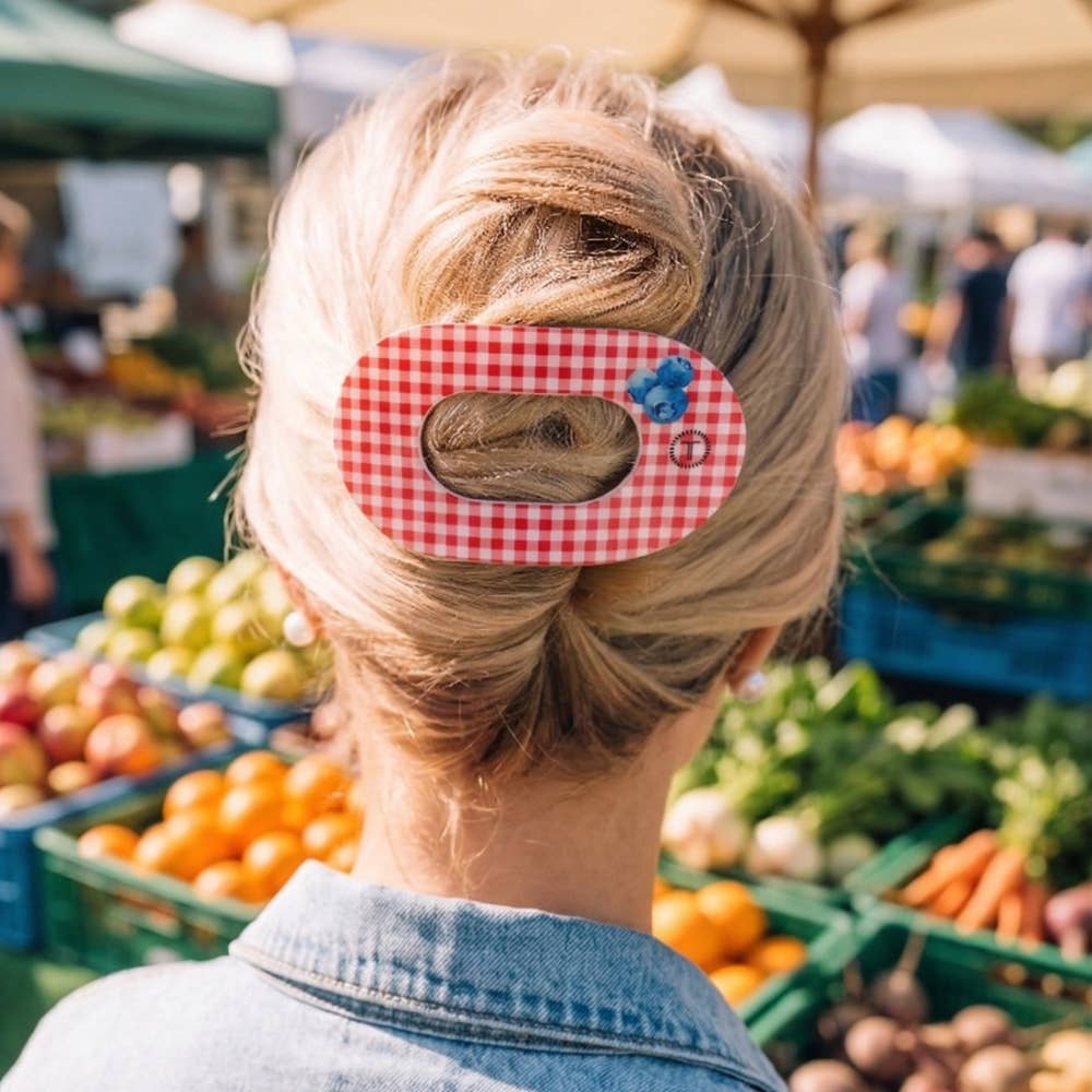 TELETIES - Flat Round Hair Clip | Large | Blueberry Farms