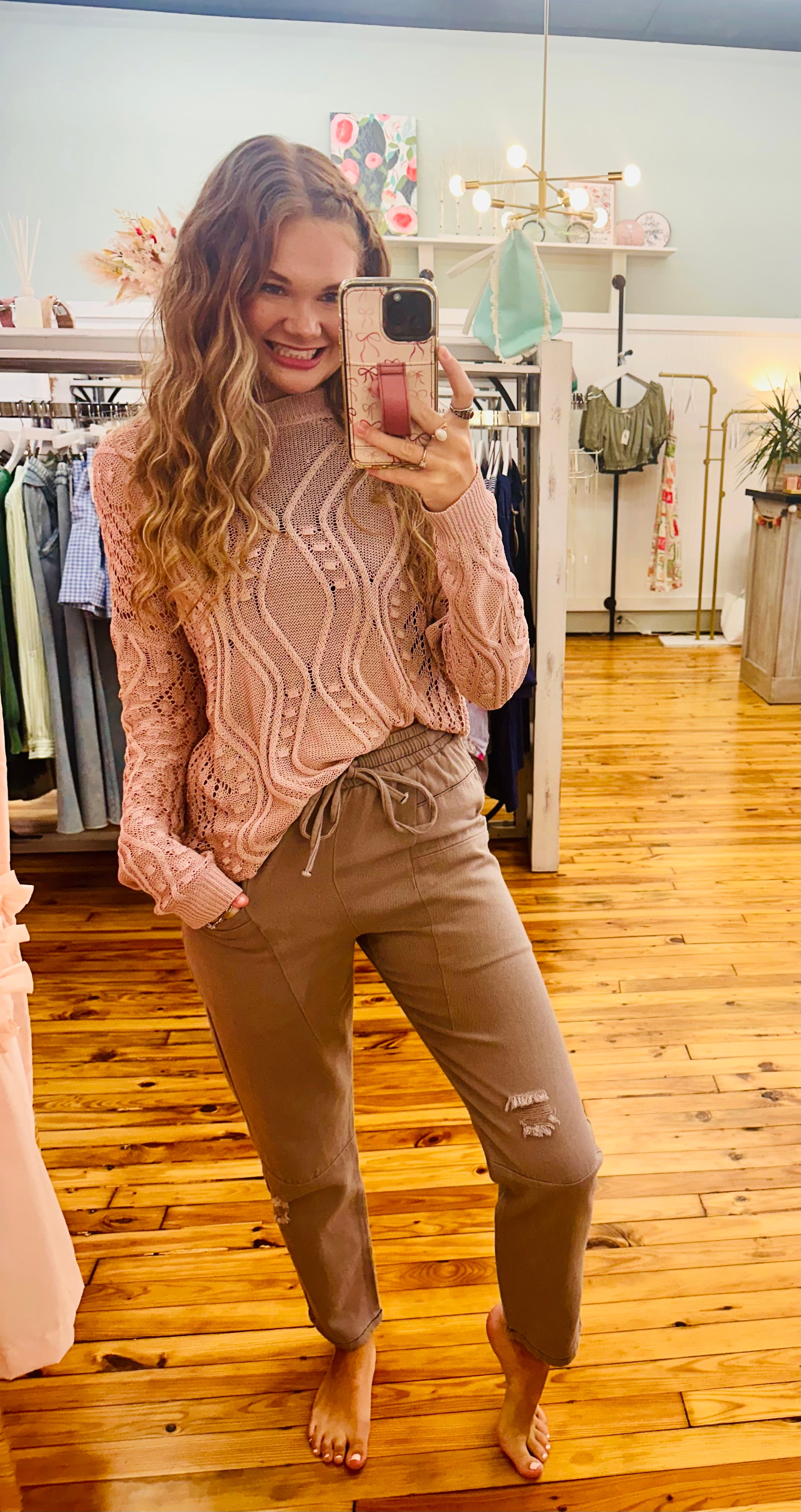 Lilac Grey Washed Twill Pants (S-L)