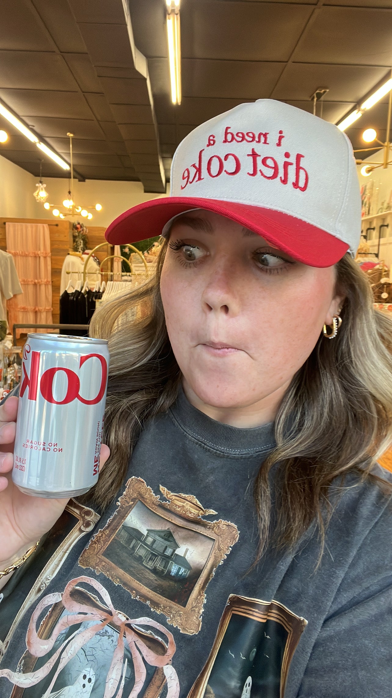 I NEED A DIET COKE TWO TONE CANVAS COTTON CAP
