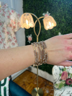 8 Layer Stackable Glass bead & Metal bracelet (3 colors)