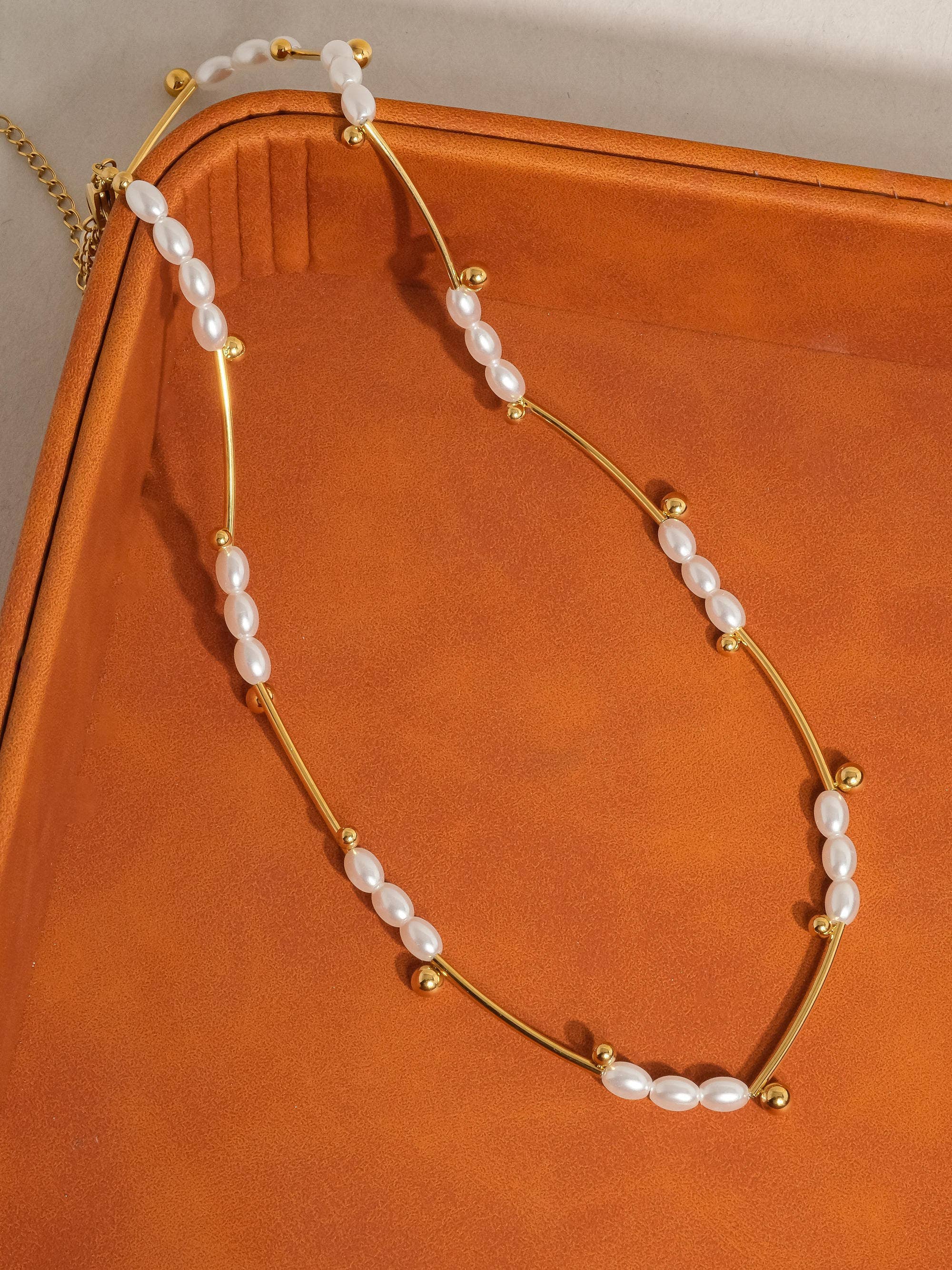 Nera 18K Gold Non-Tarnish Petite Pearl Chain Necklace