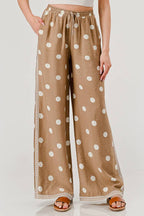 Womens Drawstring Boho Wide Leg Pants (S-XL)